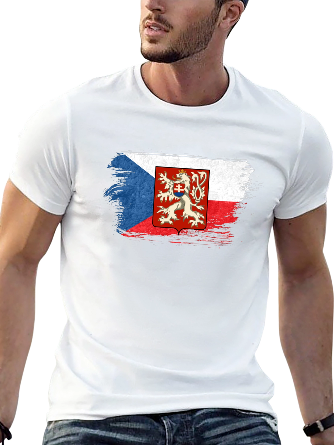 Czech Republic Flag T-Shirt - Black Graphic Tee