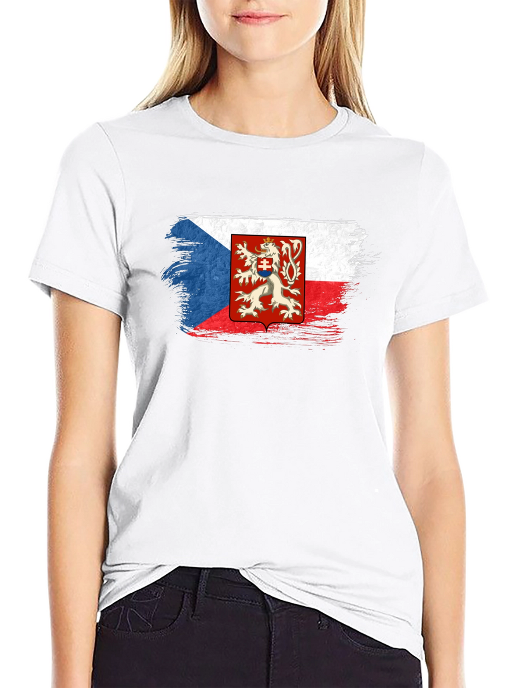 Czech Republic Flag T-Shirt - Black Graphic Tee