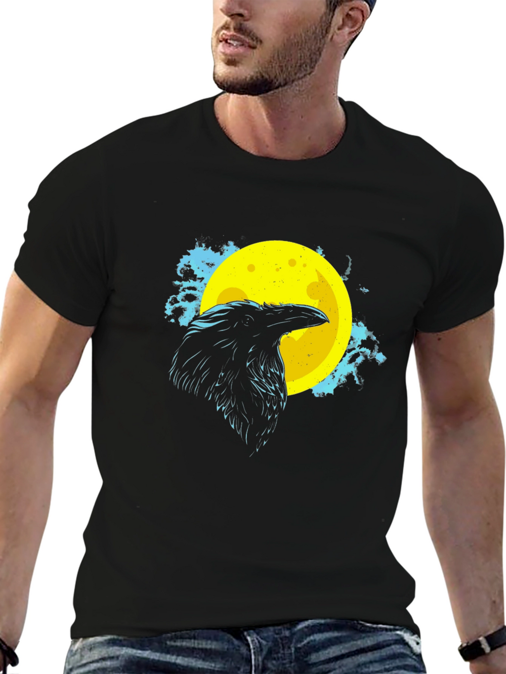 Raven Moon Graphic Tee - Black T-Shirt