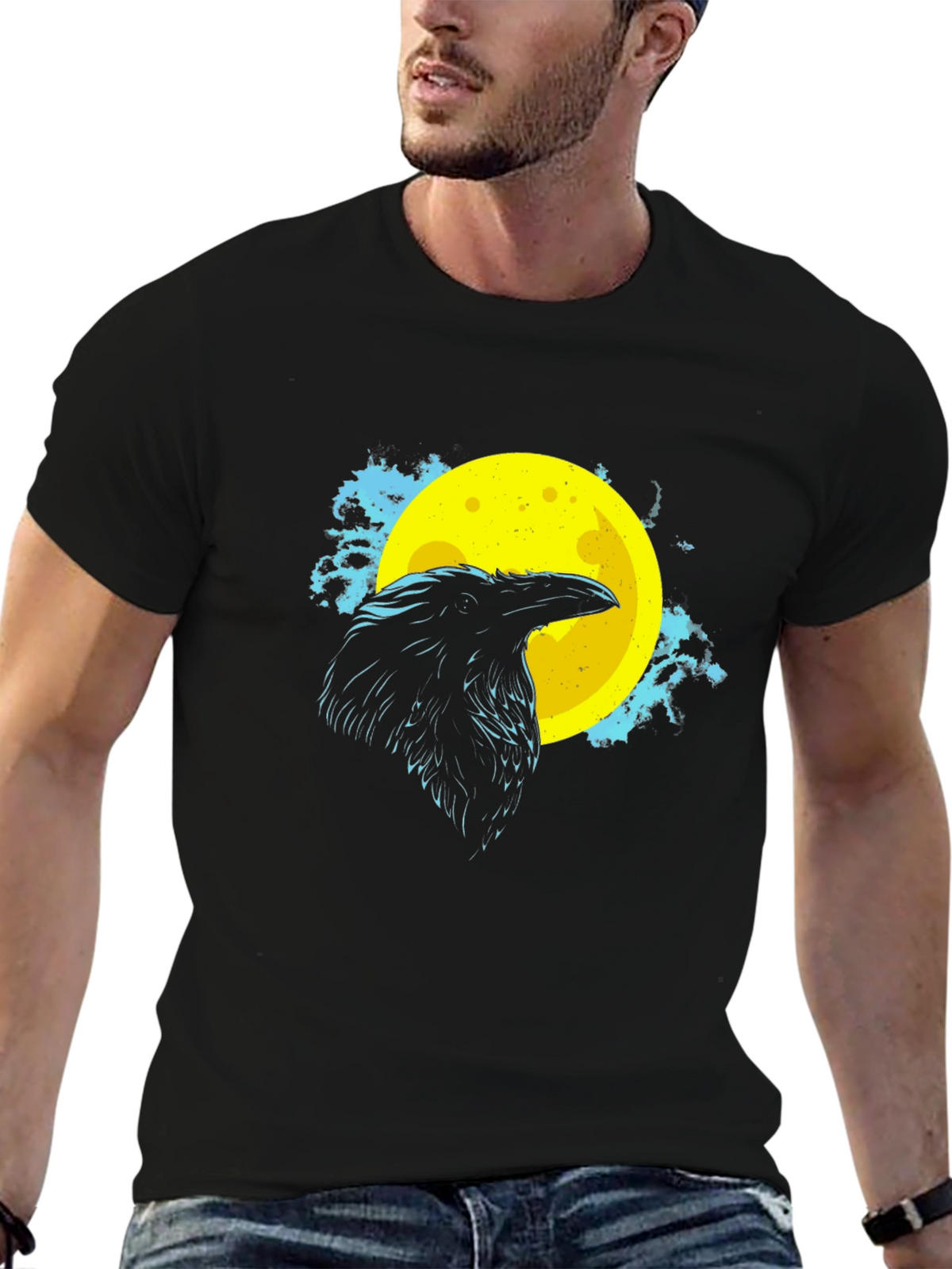 Raven Moon Graphic Tee - Black T-Shirt