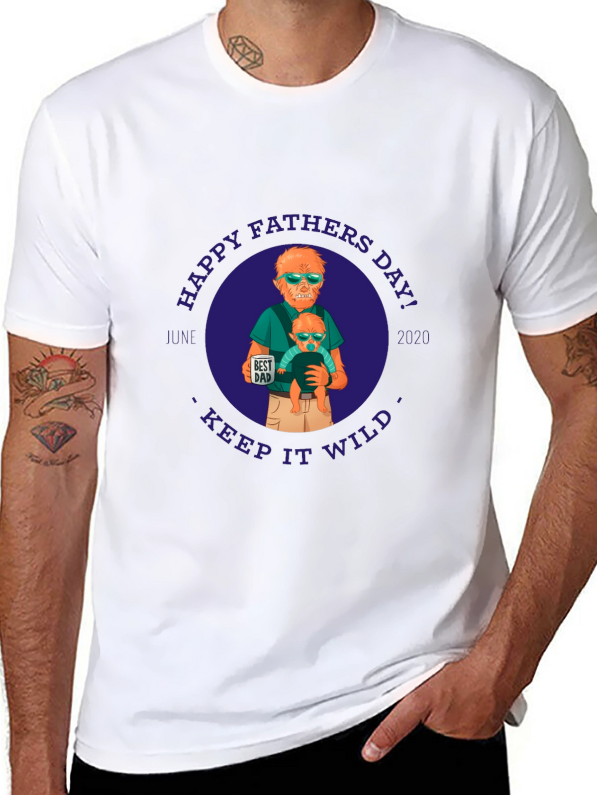 Happy Fathers Day Werewolf Dad Graphic Tee