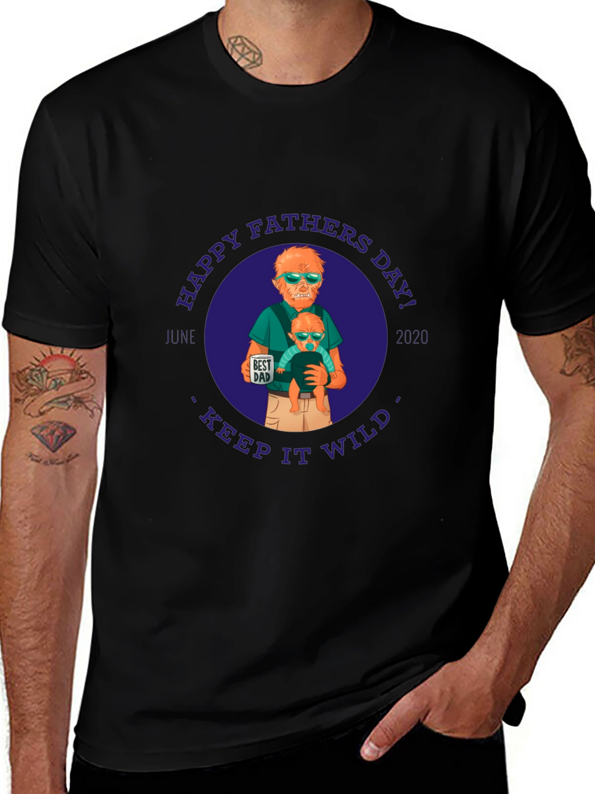 Happy Fathers Day Werewolf Dad Graphic Tee