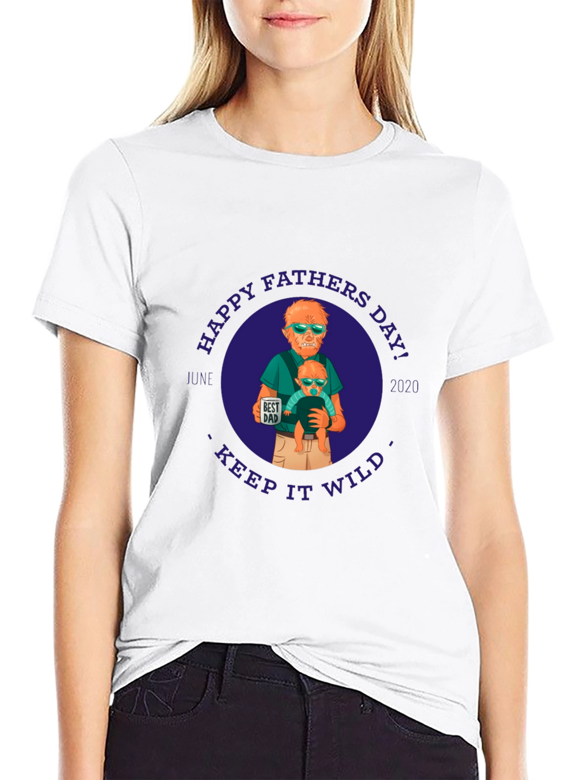 Happy Fathers Day Werewolf Dad Graphic Tee