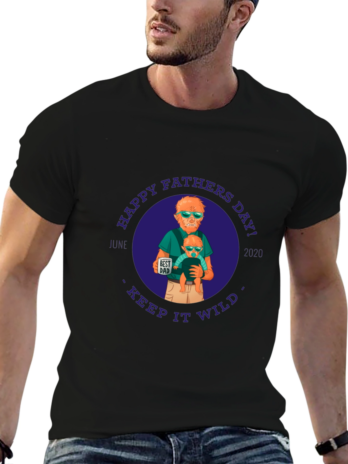 Happy Fathers Day Werewolf Dad Graphic Tee