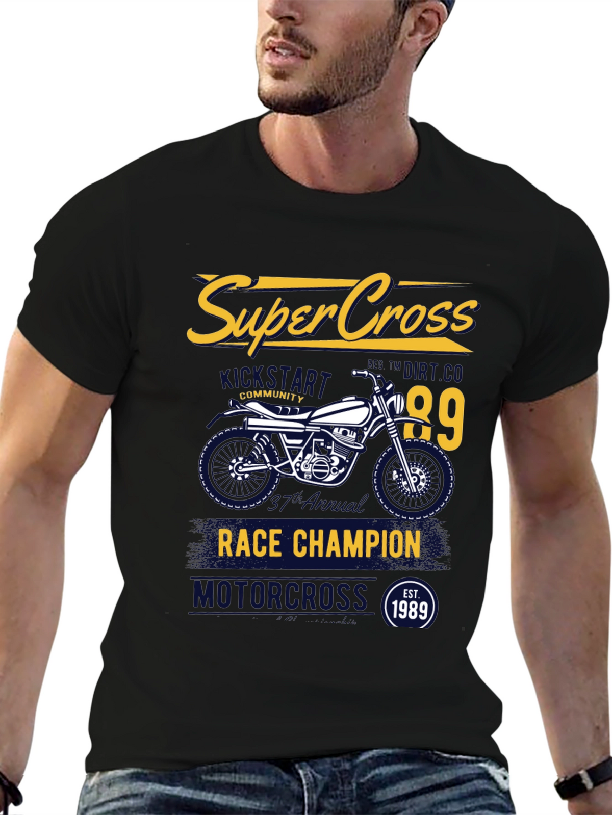 Supercross Race Champion Black T-Shirt