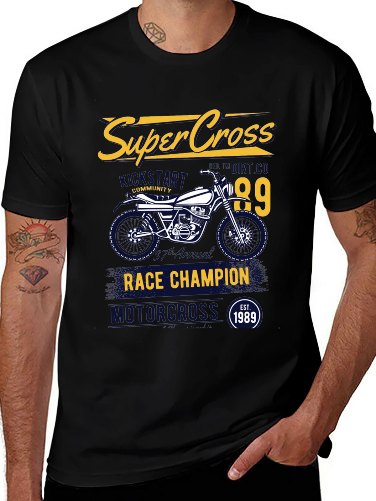 Supercross Race Champion Black T-Shirt