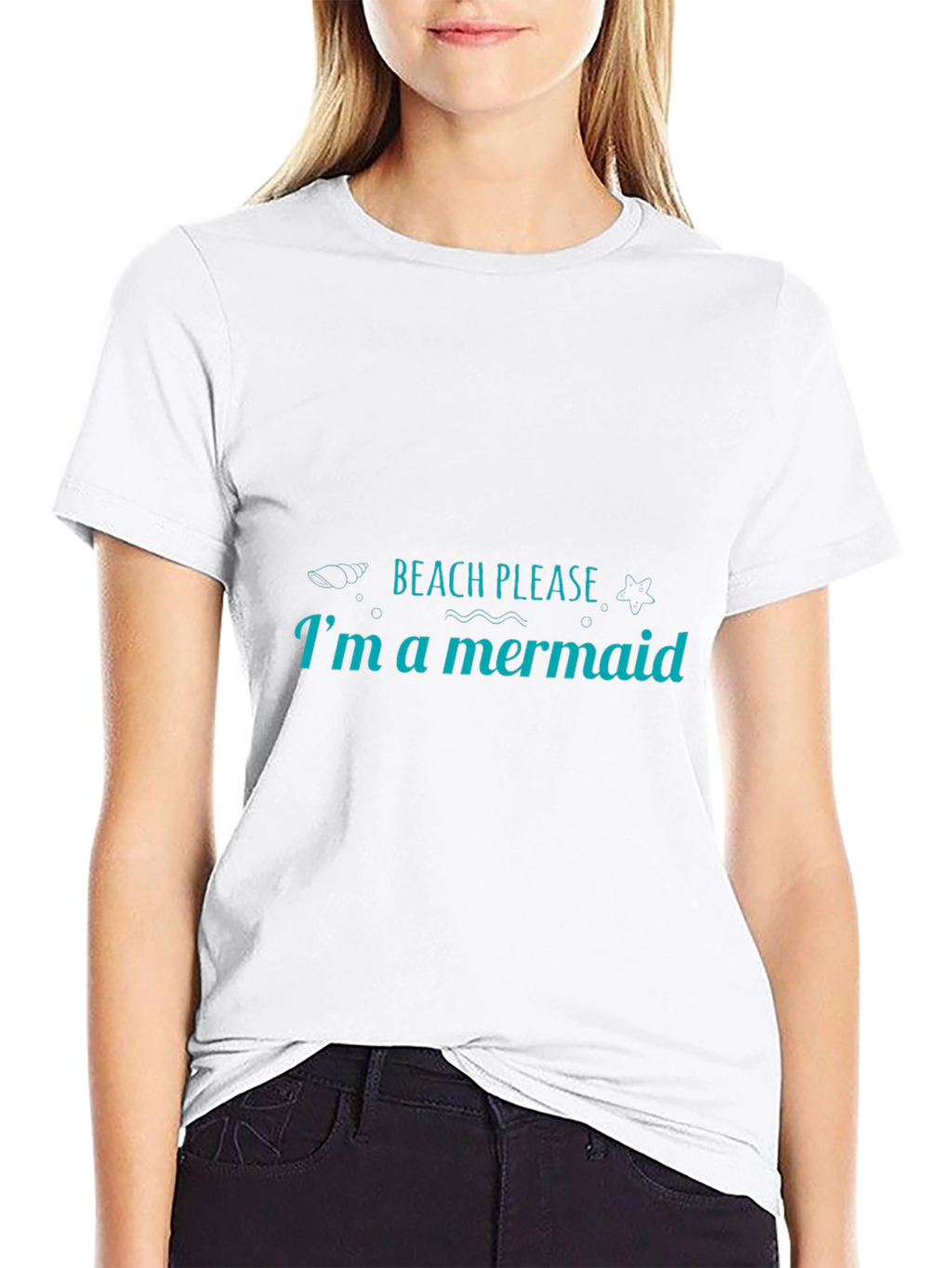 Beach Please Im a Mermaid Graphic Tee