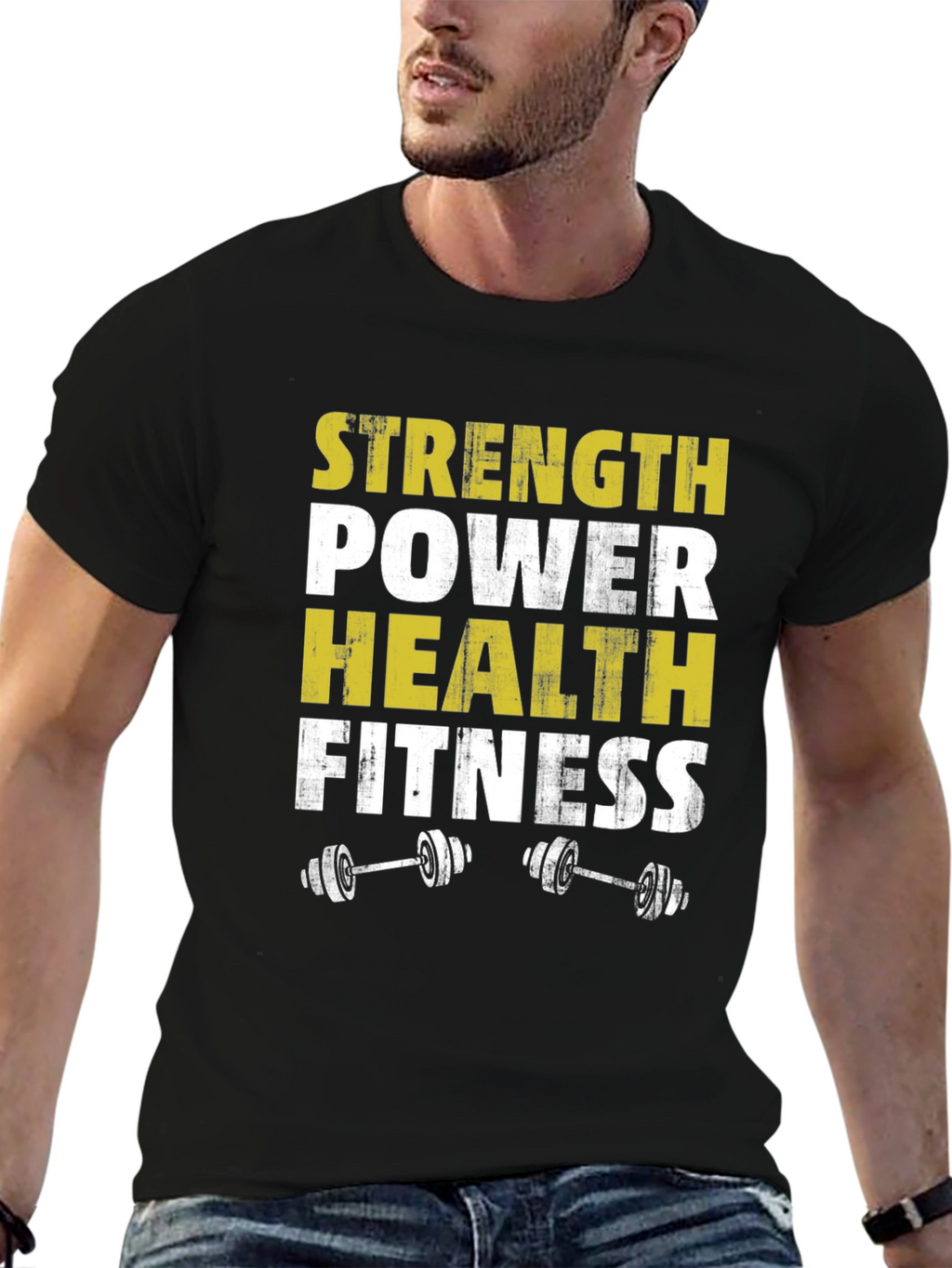 Strength Power Health Fitness Graphic T-Shirt