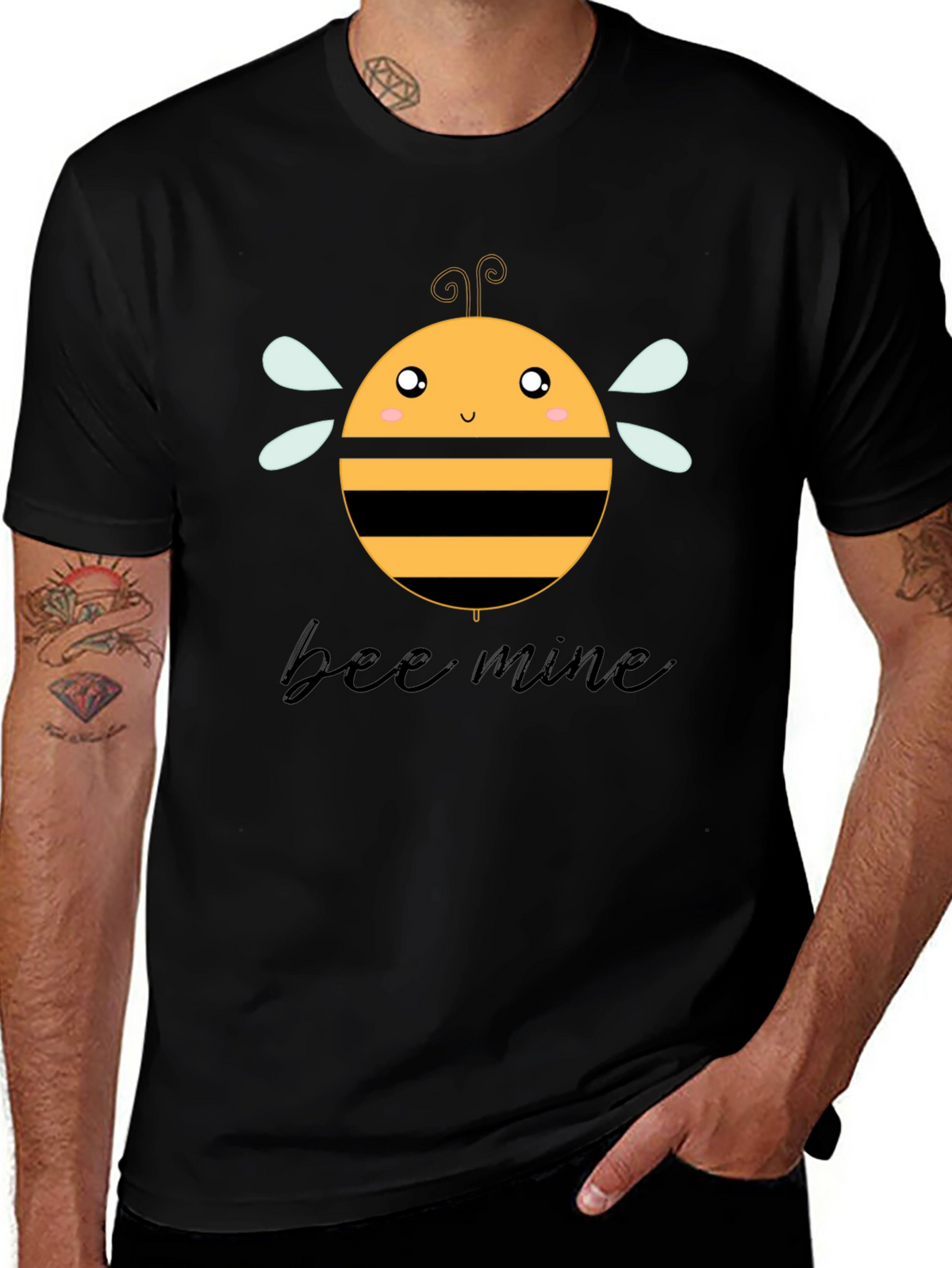 Bee Mine Graphic T-Shirt Black Cotton Tee