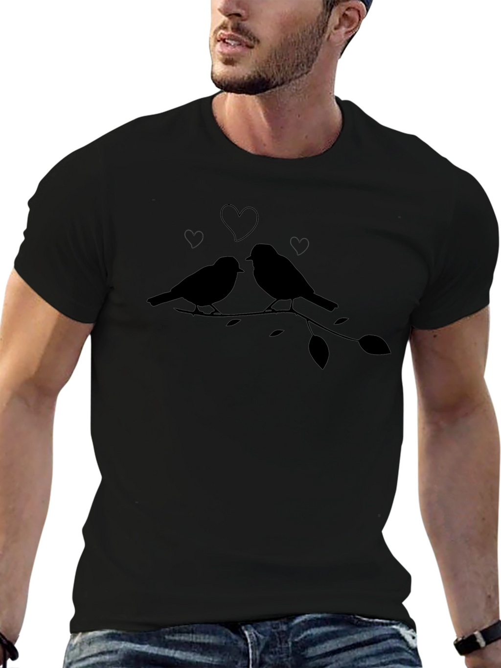 Love Birds Graphic Tee - Black T-Shirt