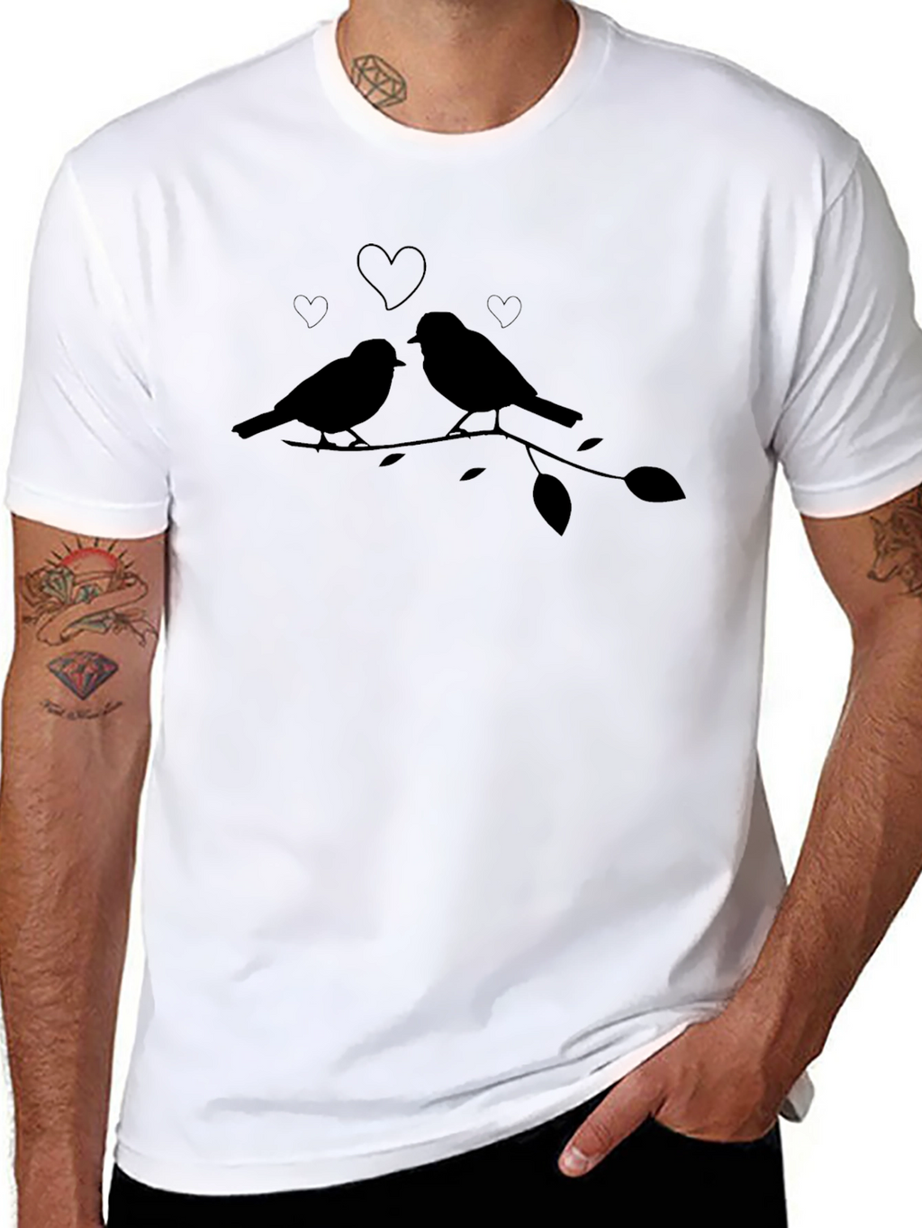 Love Birds Graphic Tee - Black T-Shirt