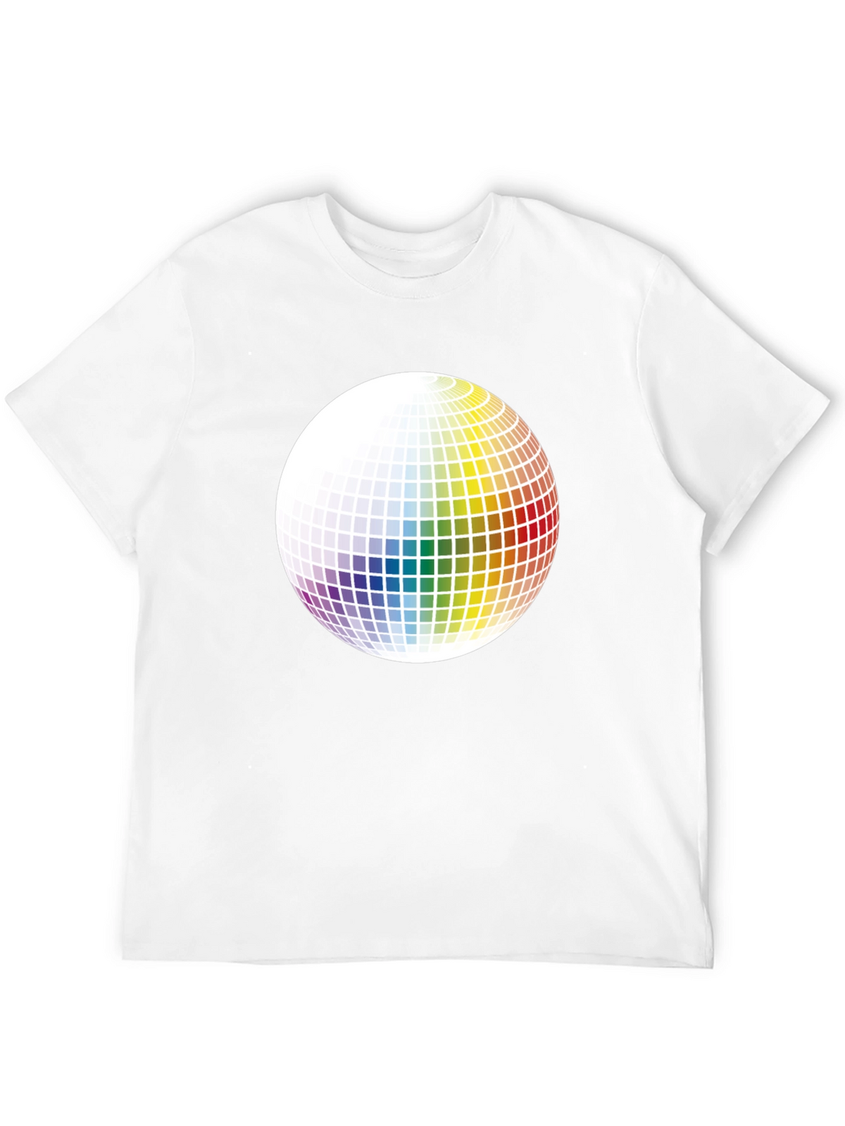 Retro Rainbow Sphere Graphic Tee - Black Cotton Blend