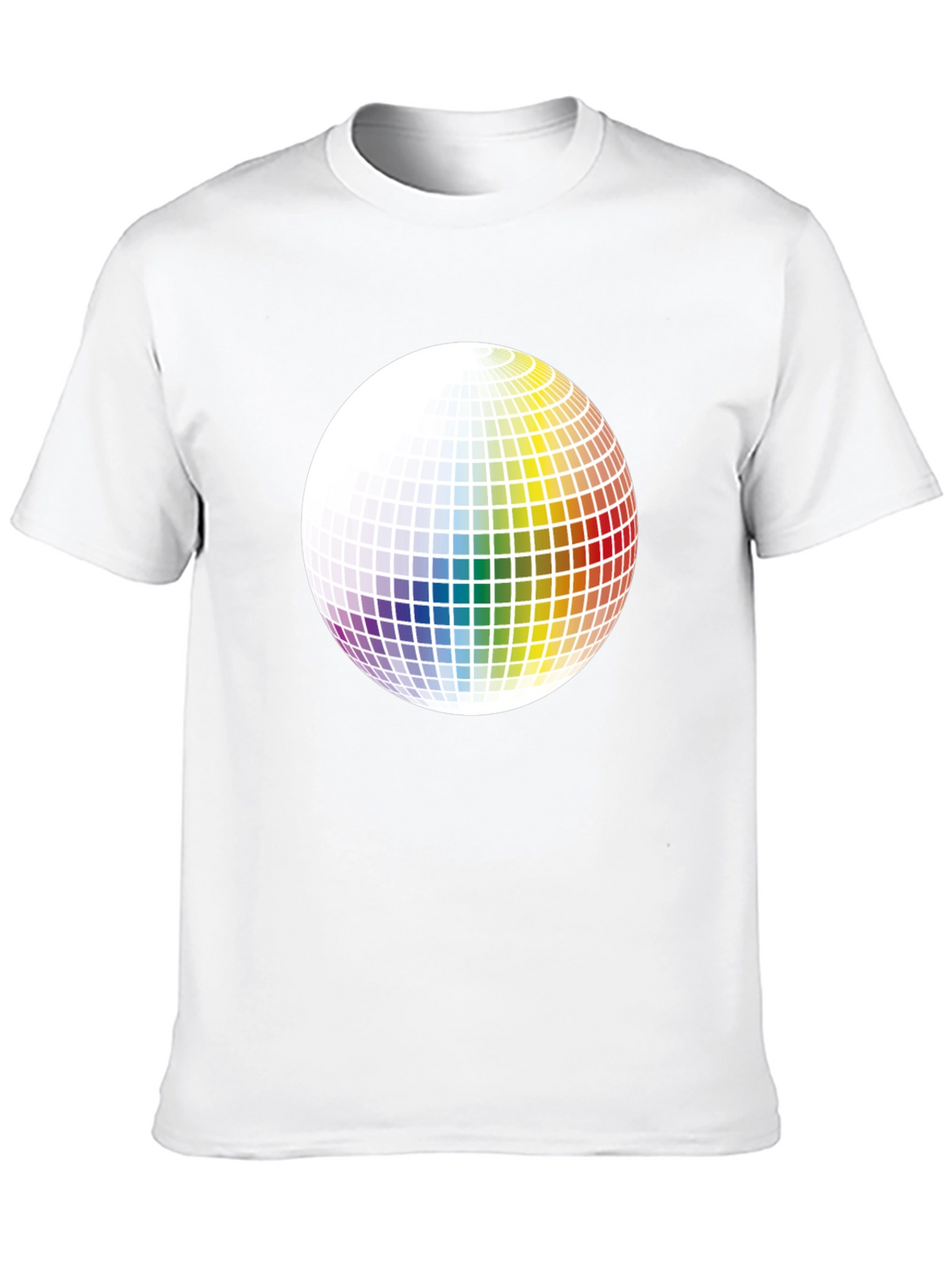 Retro Rainbow Sphere Graphic Tee - Black Cotton Blend