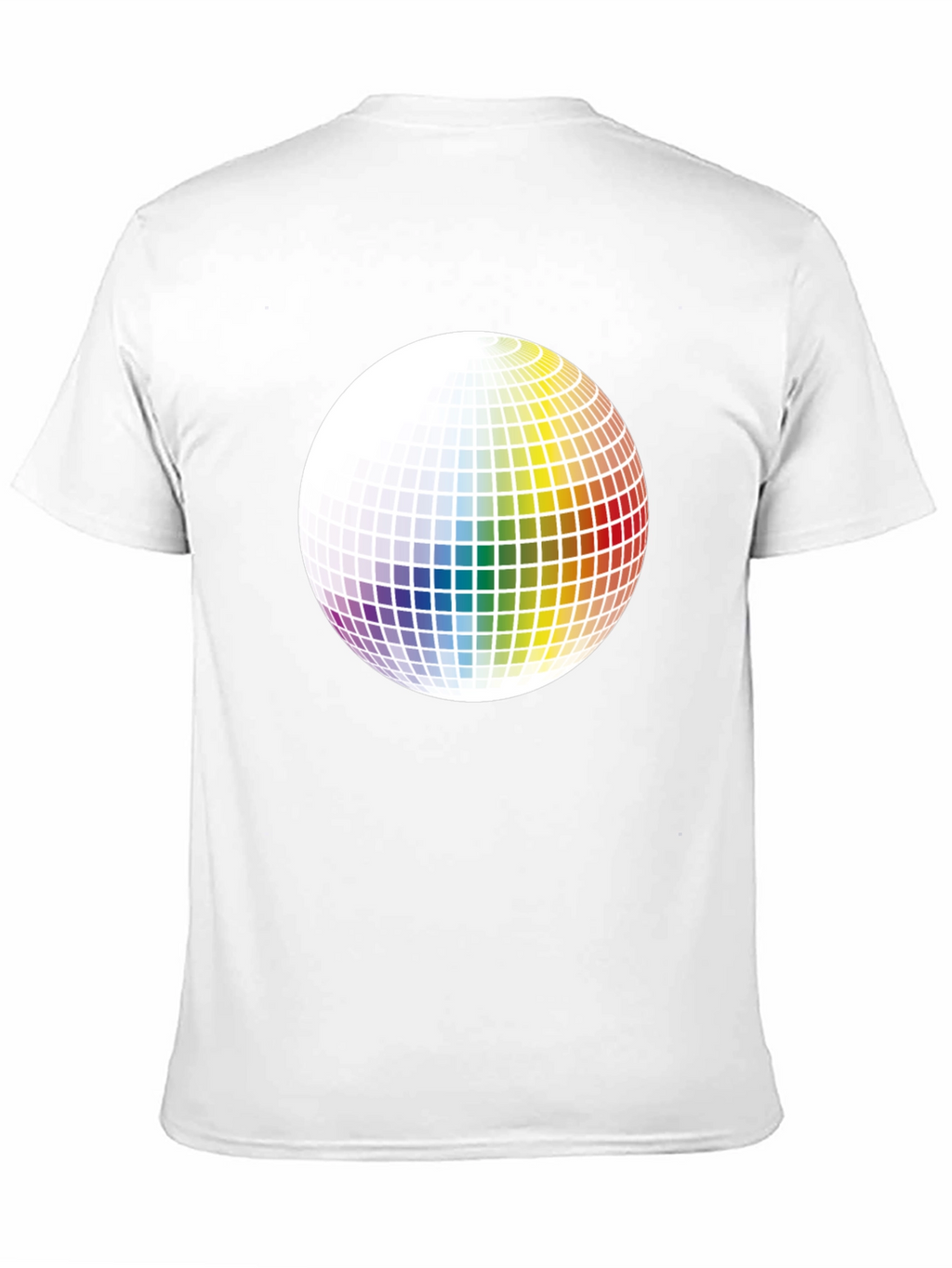 Retro Rainbow Sphere Graphic Tee - Black Cotton Blend