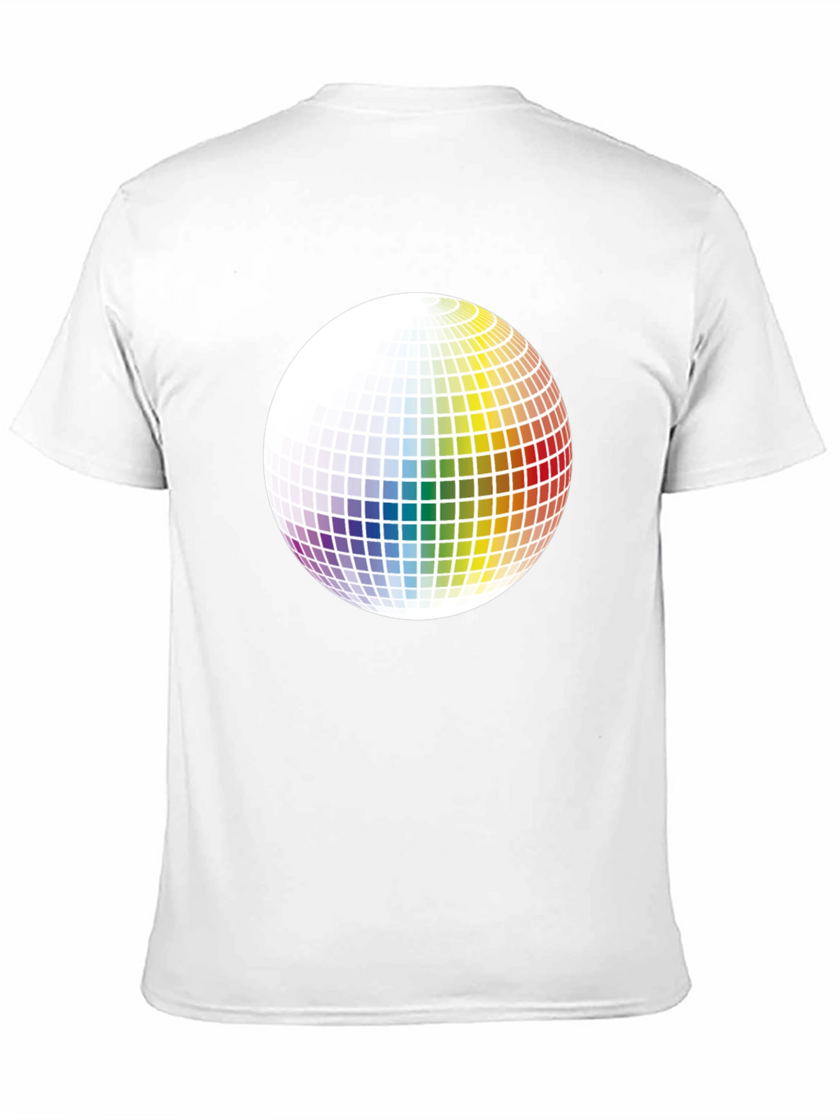 Retro Rainbow Sphere Graphic Tee - Black Cotton Blend