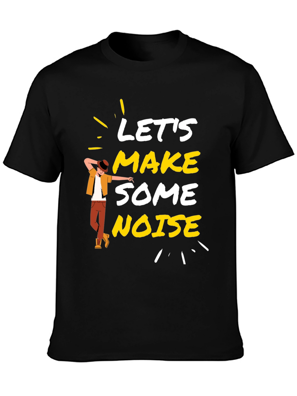 Lets Make Some Noise Black Graphic Tee