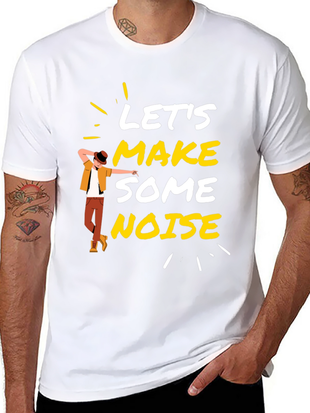 Lets Make Some Noise Black Graphic Tee
