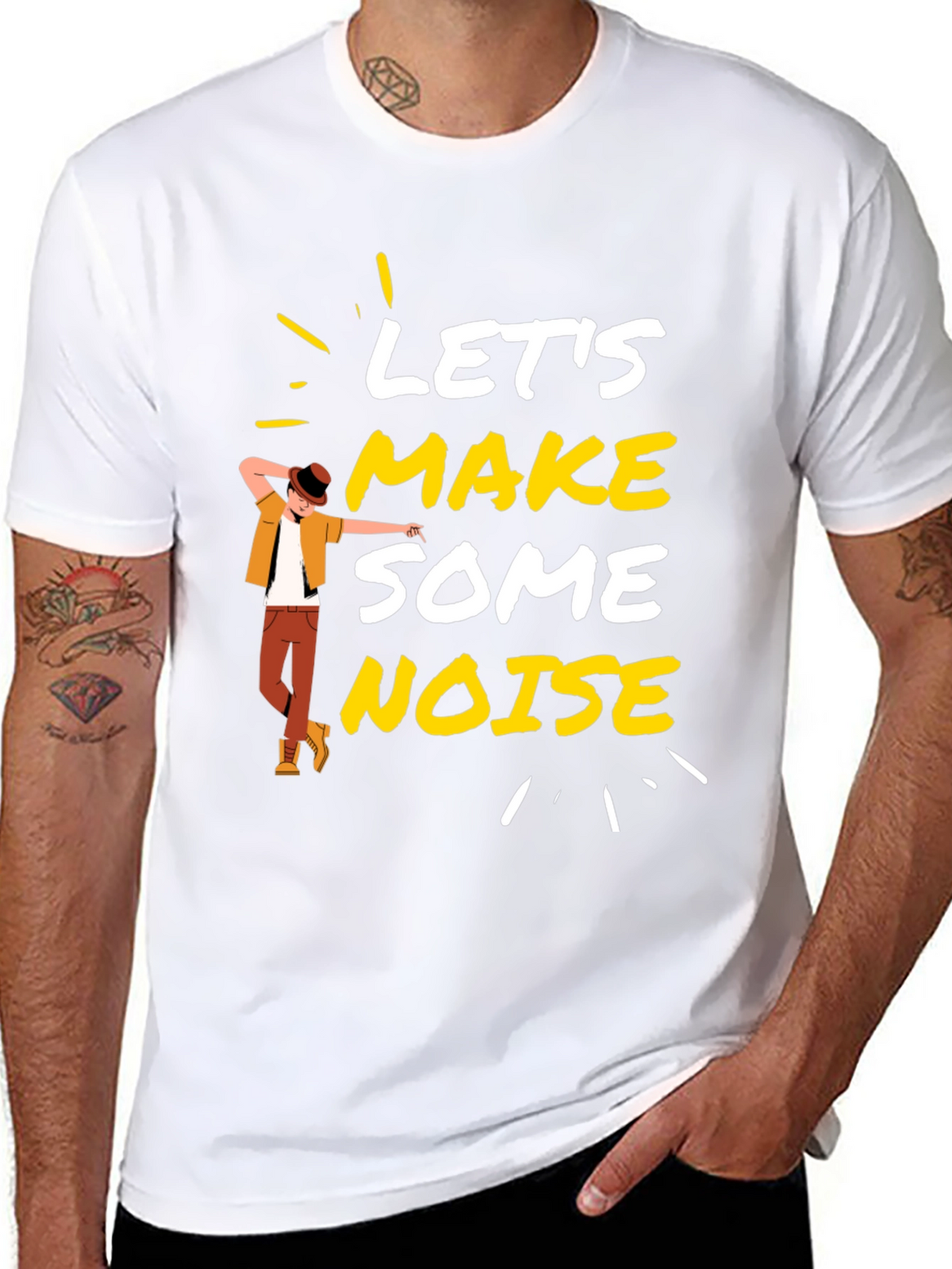 Lets Make Some Noise Black Graphic Tee