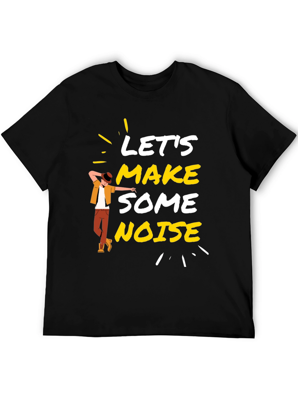 Lets Make Some Noise Black Graphic Tee