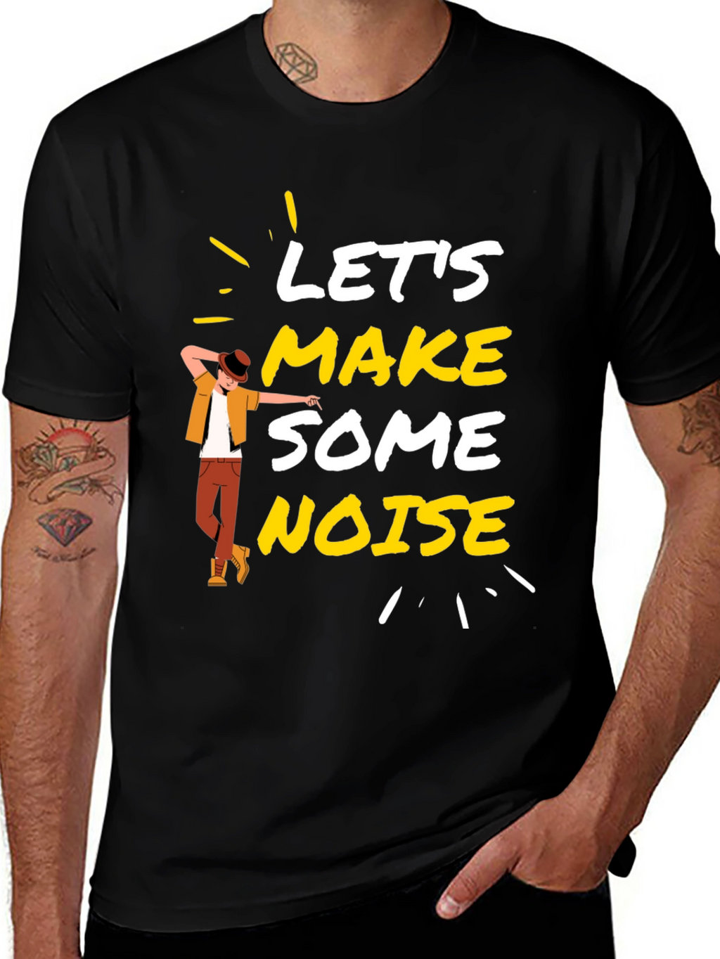 Lets Make Some Noise Black Graphic Tee
