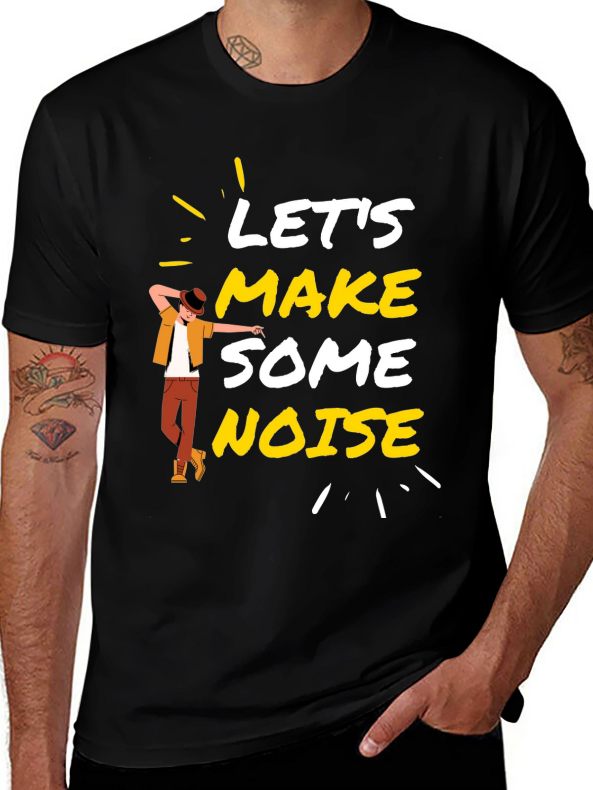 Lets Make Some Noise Black Graphic Tee