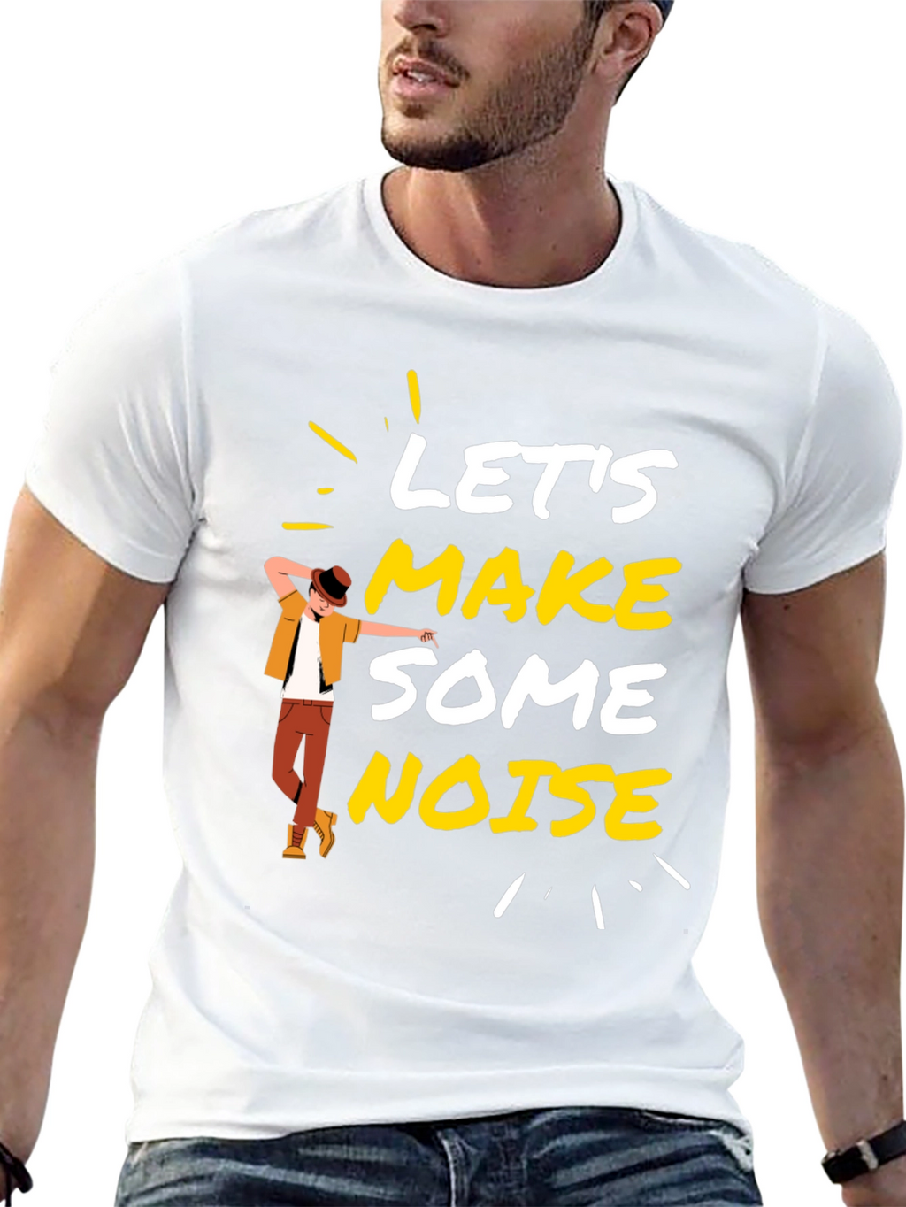 Lets Make Some Noise Black Graphic Tee