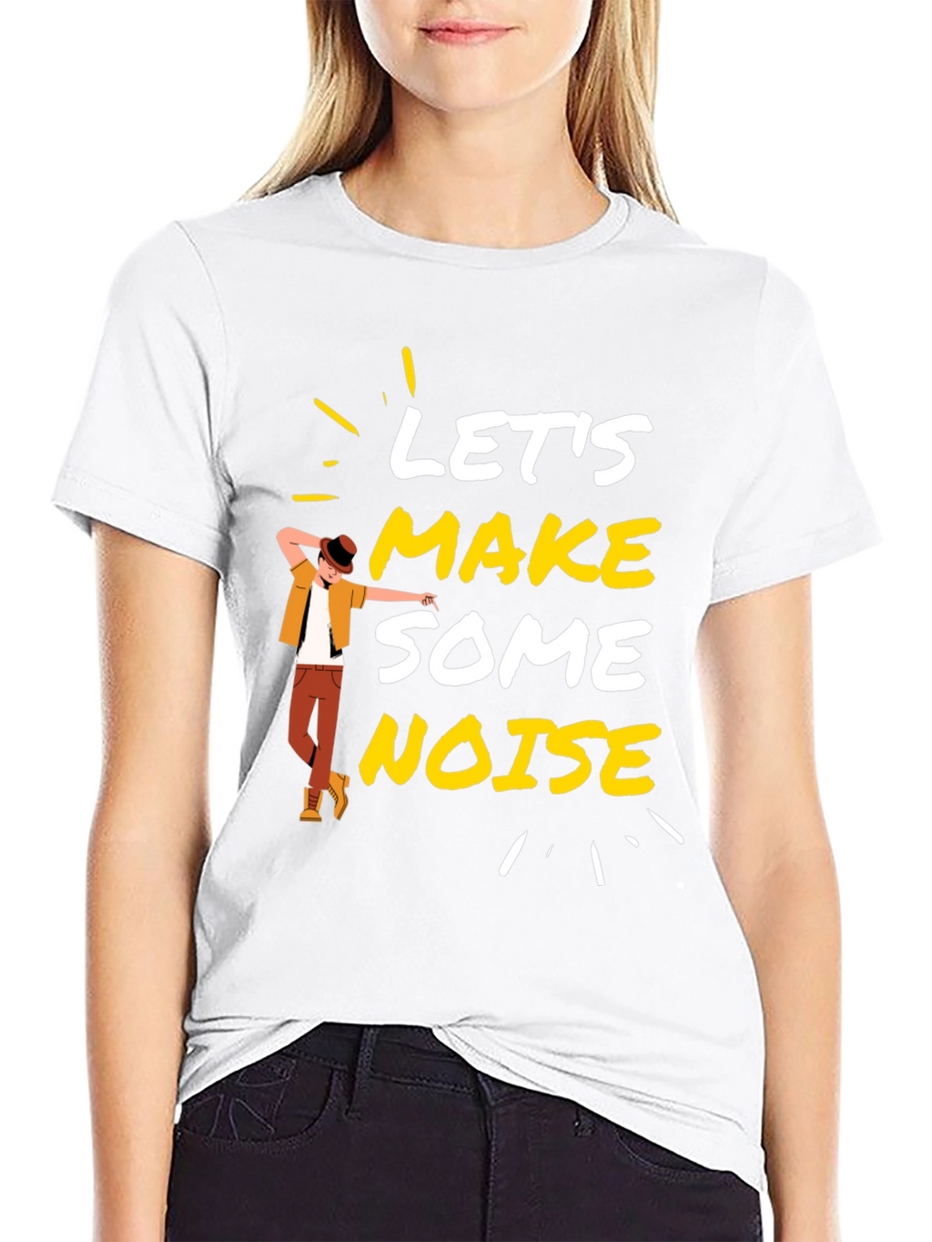 Lets Make Some Noise Black Graphic Tee