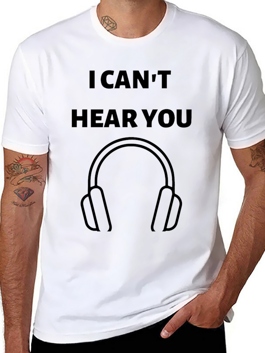 I Cant Hear You T-Shirt - Novelty Headphone Tee