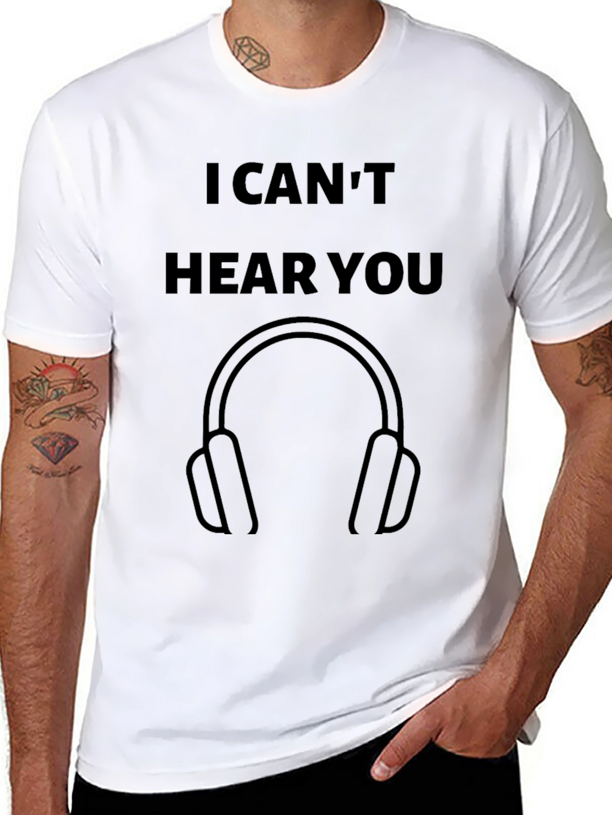 I Cant Hear You T-Shirt - Novelty Headphone Tee