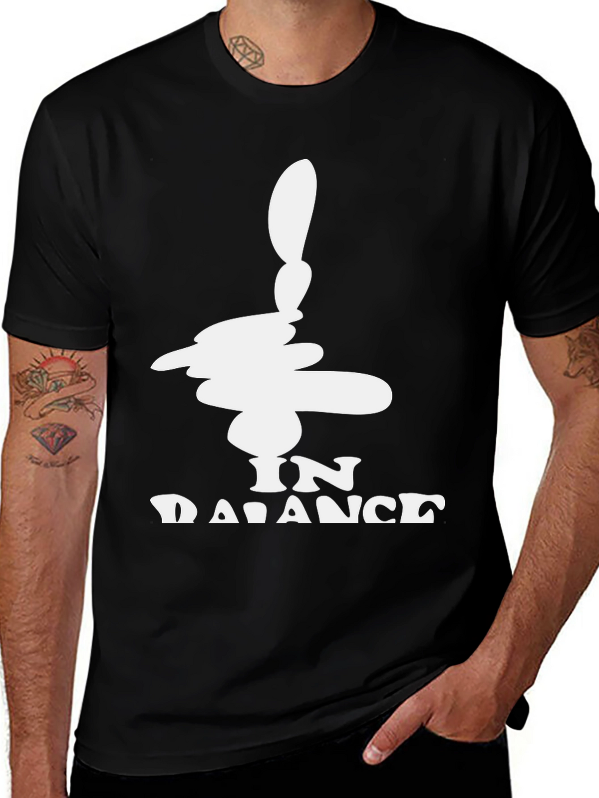 In Balance Black Graphic Tee - Mens