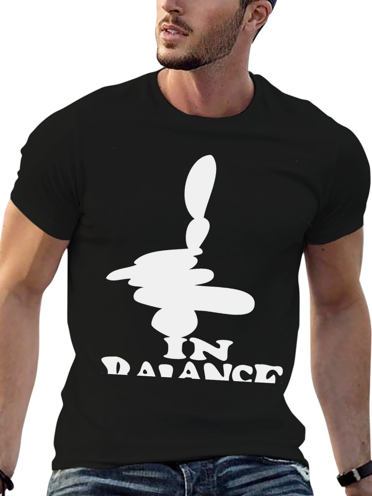 In Balance Black Graphic Tee - Mens