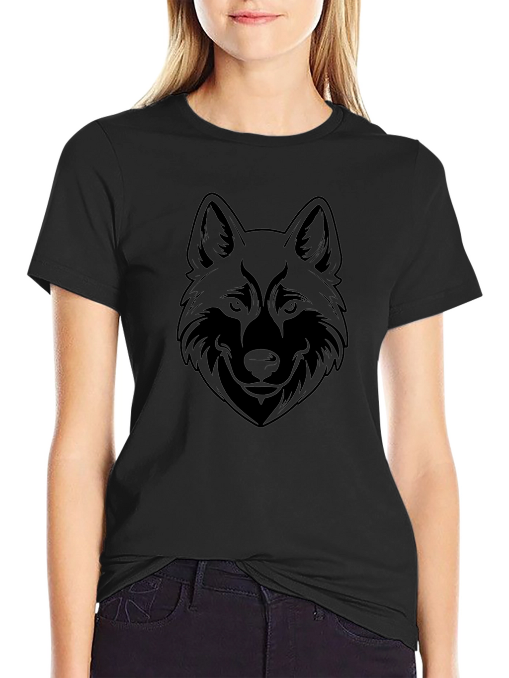 Black Wolf Graphic Tee - Mens Casual Style