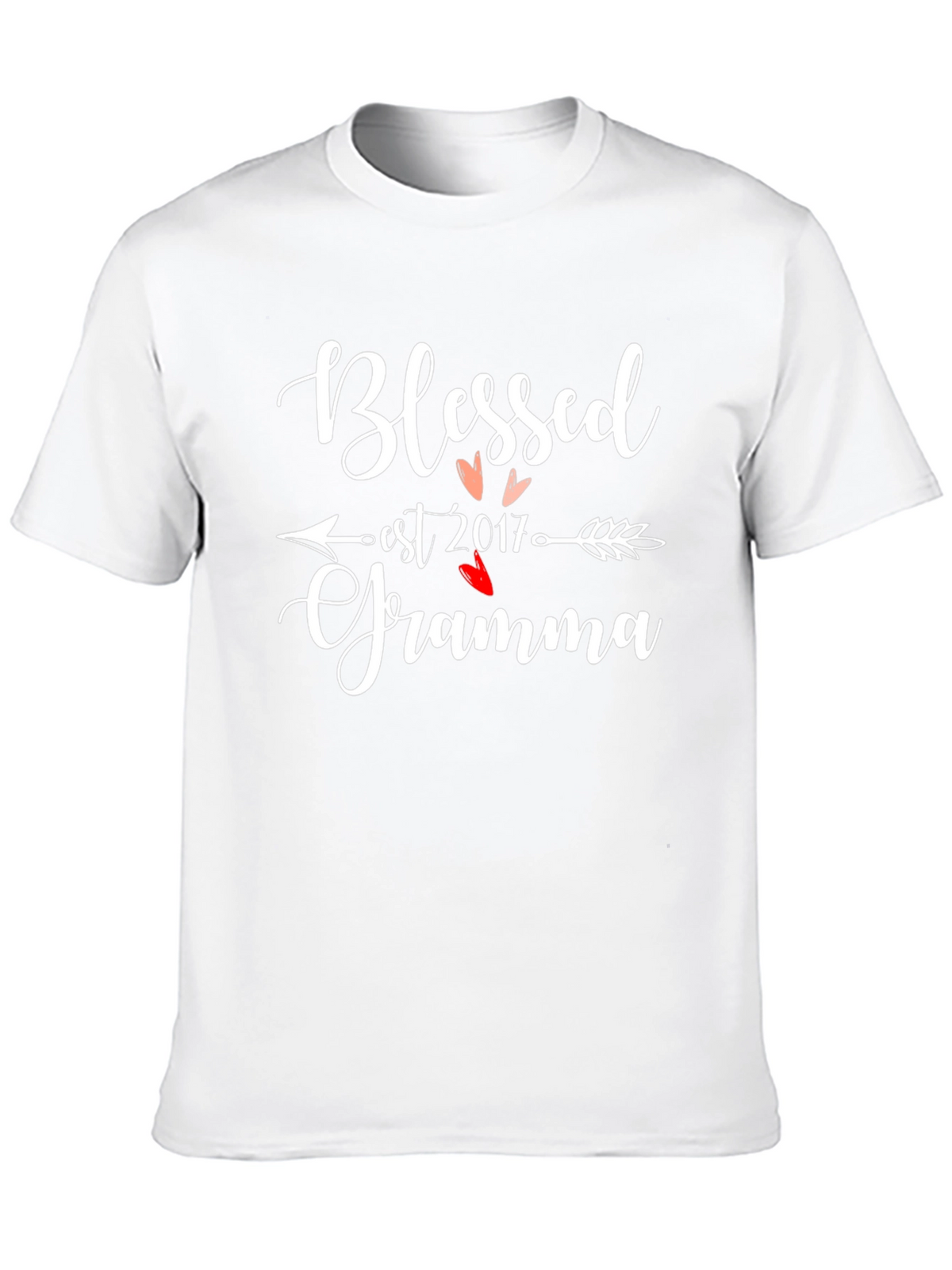 Blessed Grandma Est 2017 Black Graphic Tee