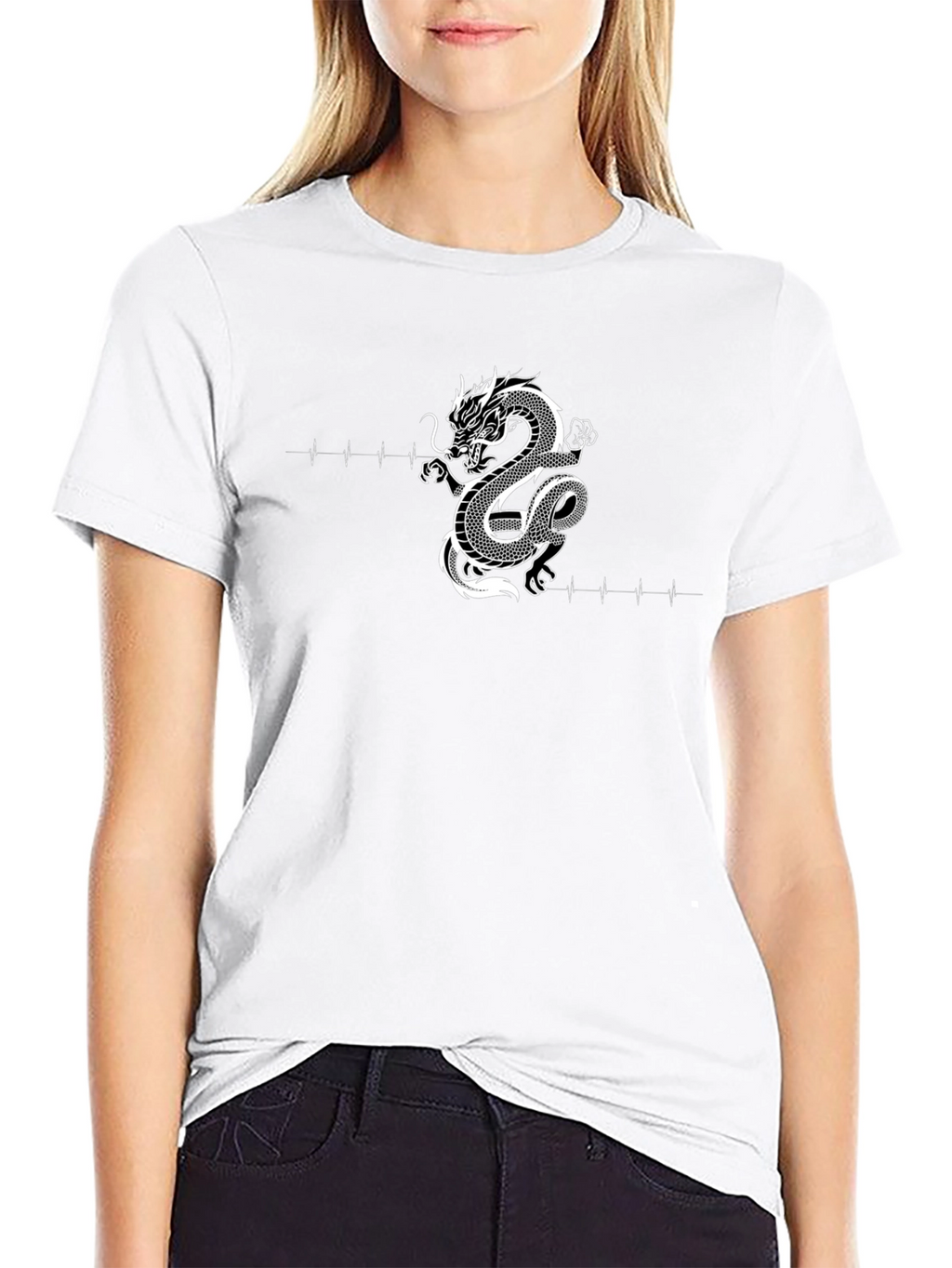 Dragon Heartbeat Graphic Tee - Cool Casual Style