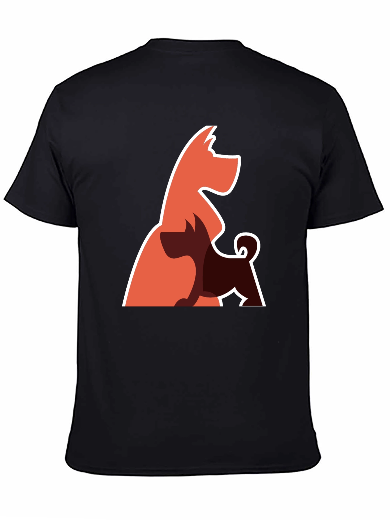 Abstract Dog Graphic Tee - Black Cotton Blend T-Shirt