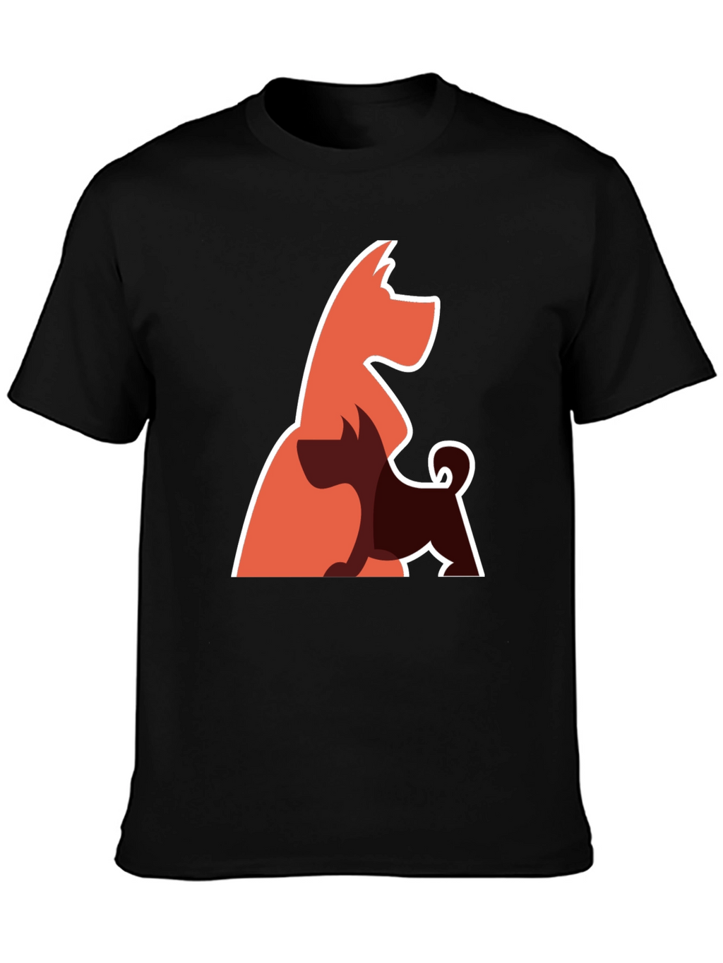 Abstract Dog Graphic Tee - Black Cotton Blend T-Shirt
