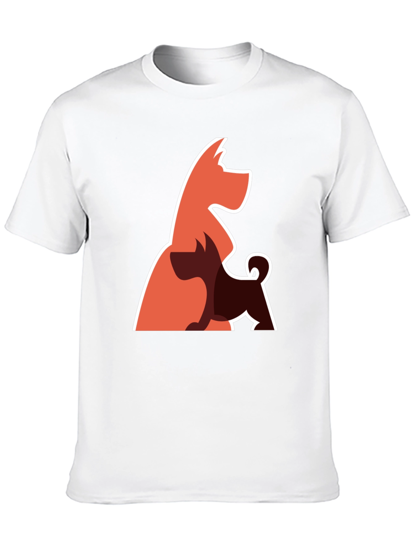Abstract Dog Graphic Tee - Black Cotton Blend T-Shirt