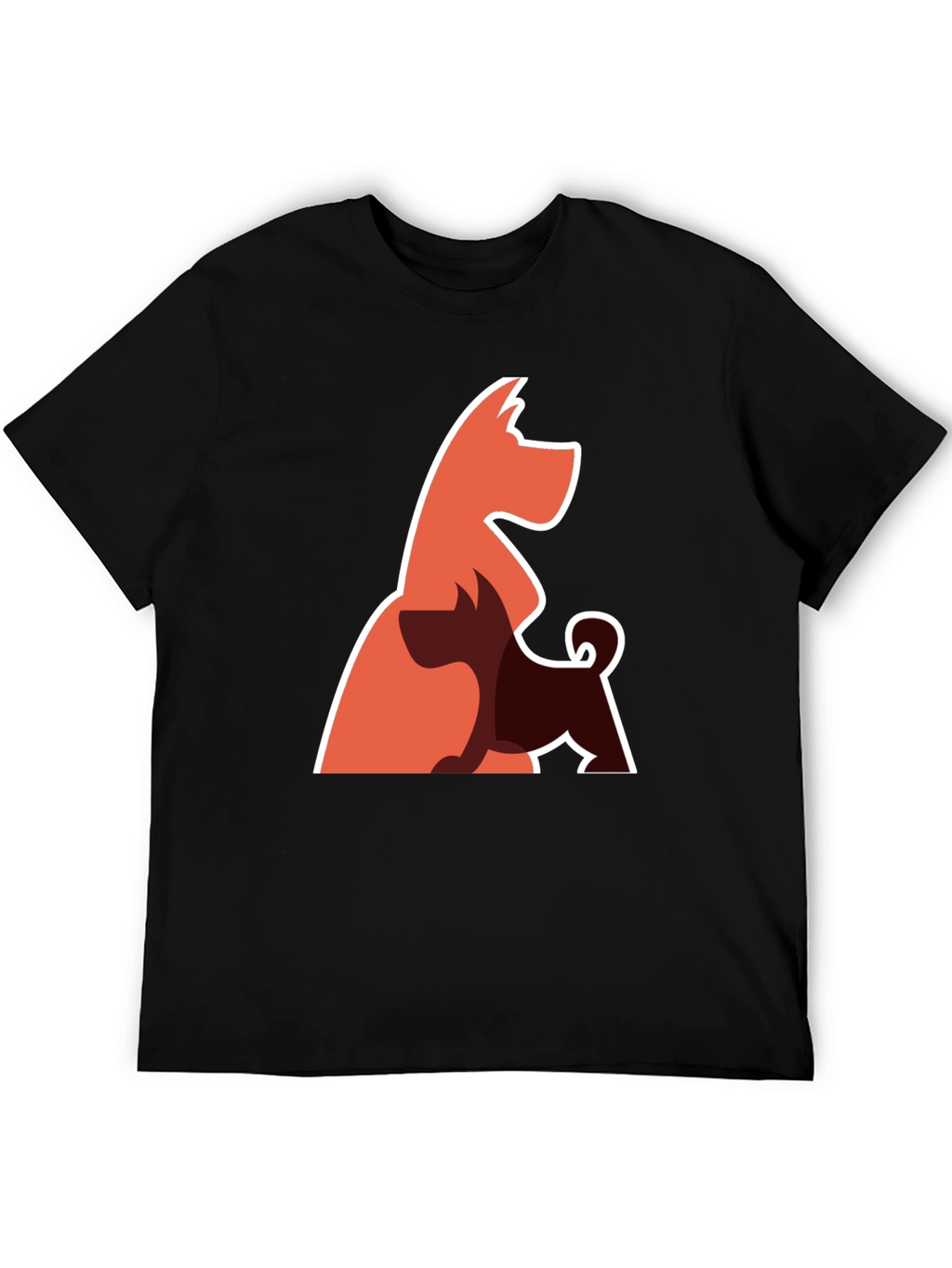 Abstract Dog Graphic Tee - Black Cotton Blend T-Shirt
