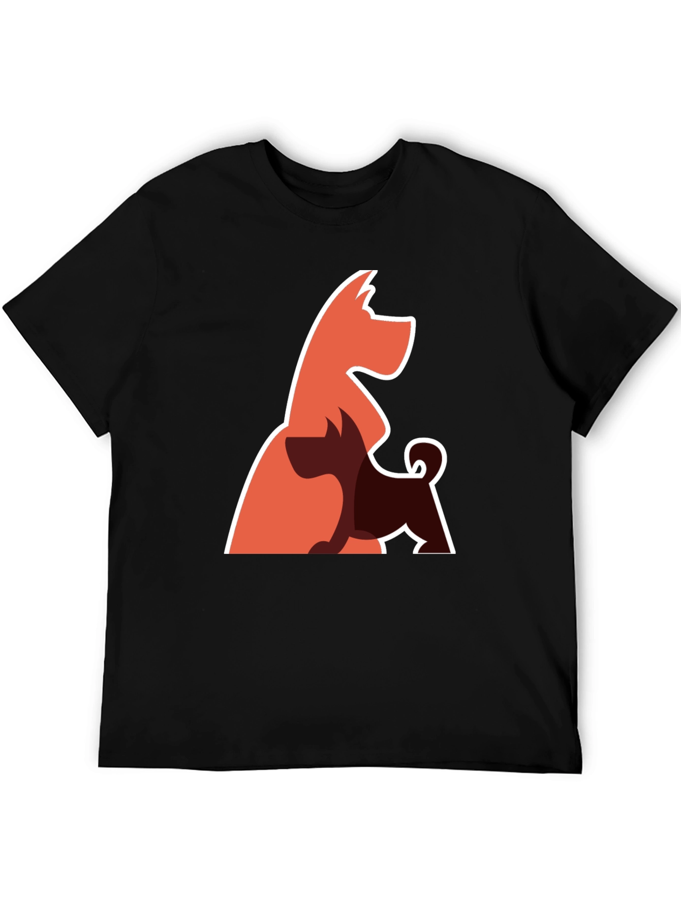Abstract Dog Graphic Tee - Black Cotton Blend T-Shirt