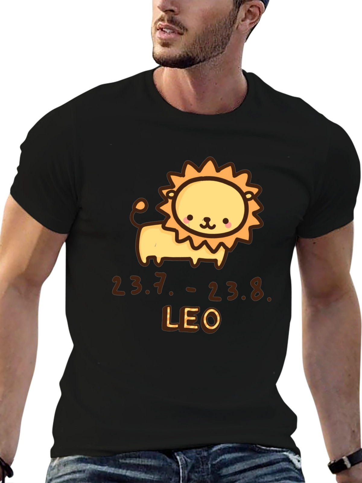 Leo Zodiac Sign T-Shirt - Cute Lion Design