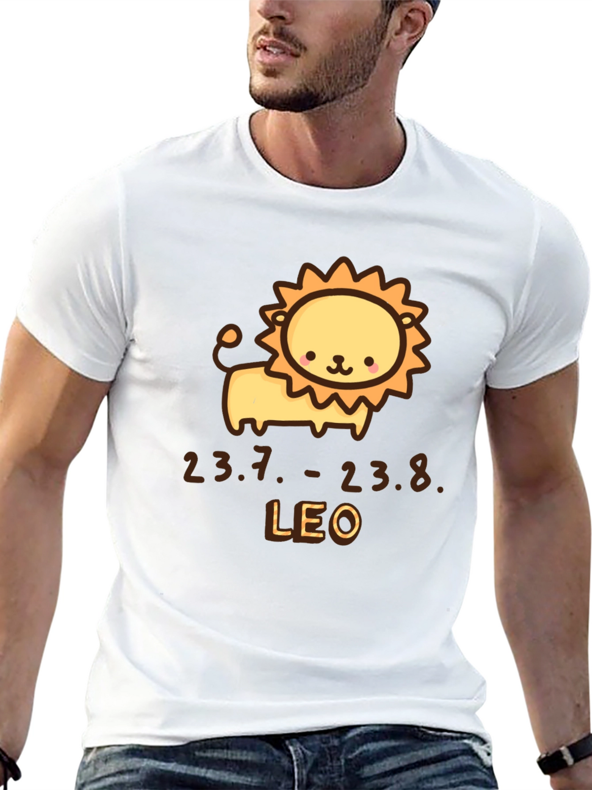 Leo Zodiac Sign T-Shirt - Cute Lion Design