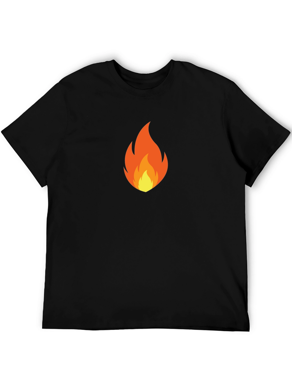 Flame Graphic Black T-Shirt - Casual Style