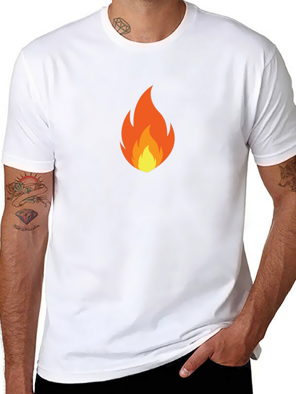 Flame Graphic Black T-Shirt - Casual Style