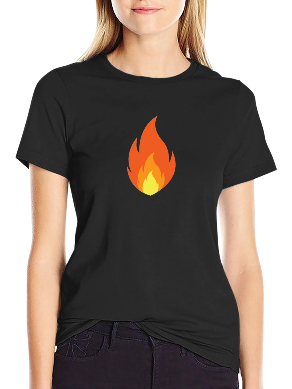 Flame Graphic Black T-Shirt - Casual Style