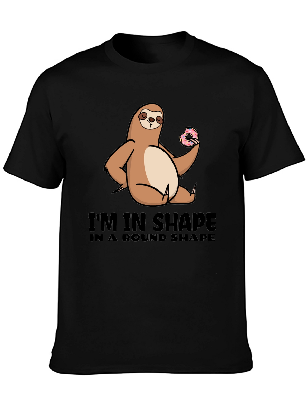 Sloth Round Shape T-Shirt Funny Graphic Tee