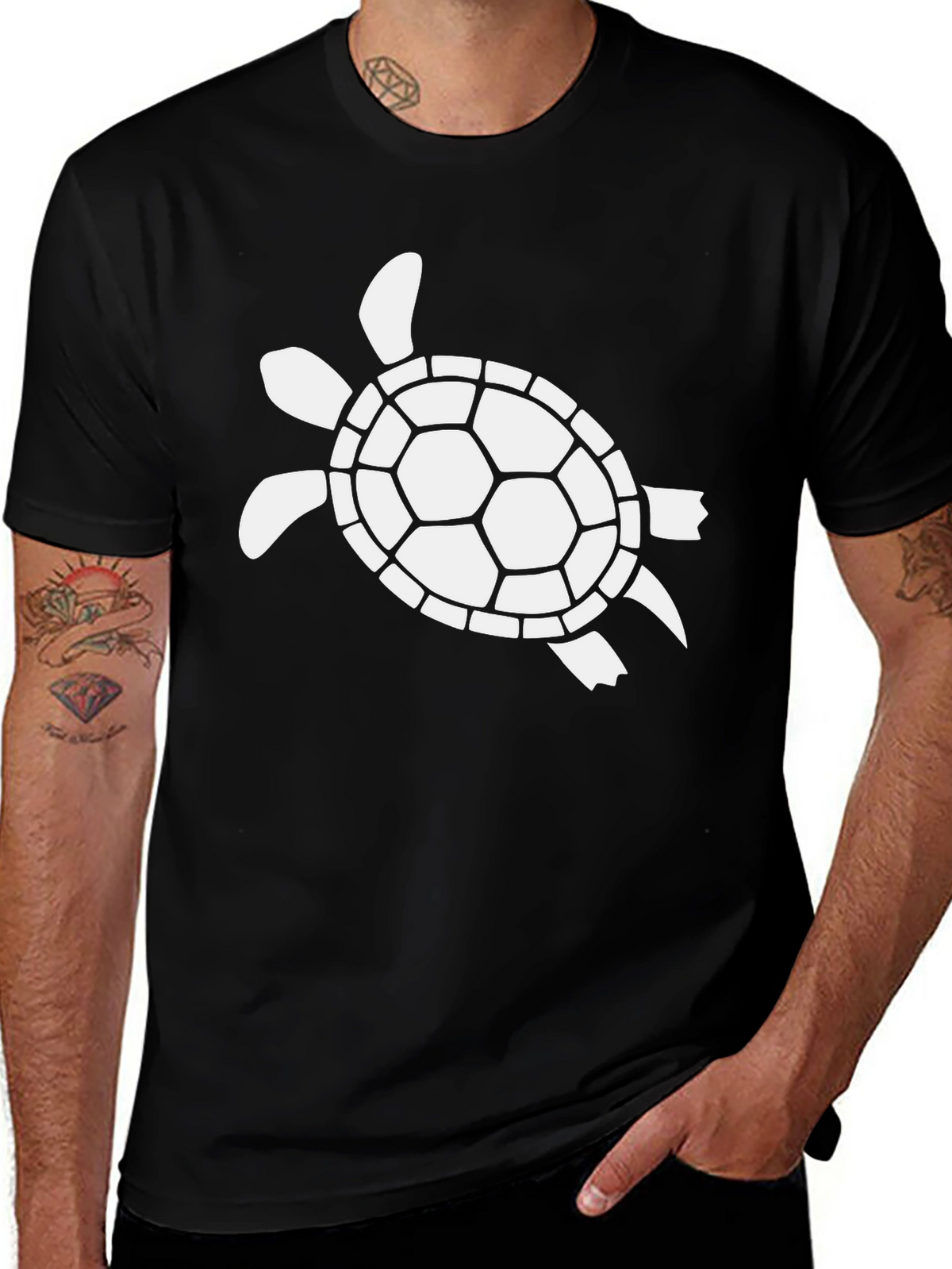 Black Turtle Graphic Tee - Casual Style
