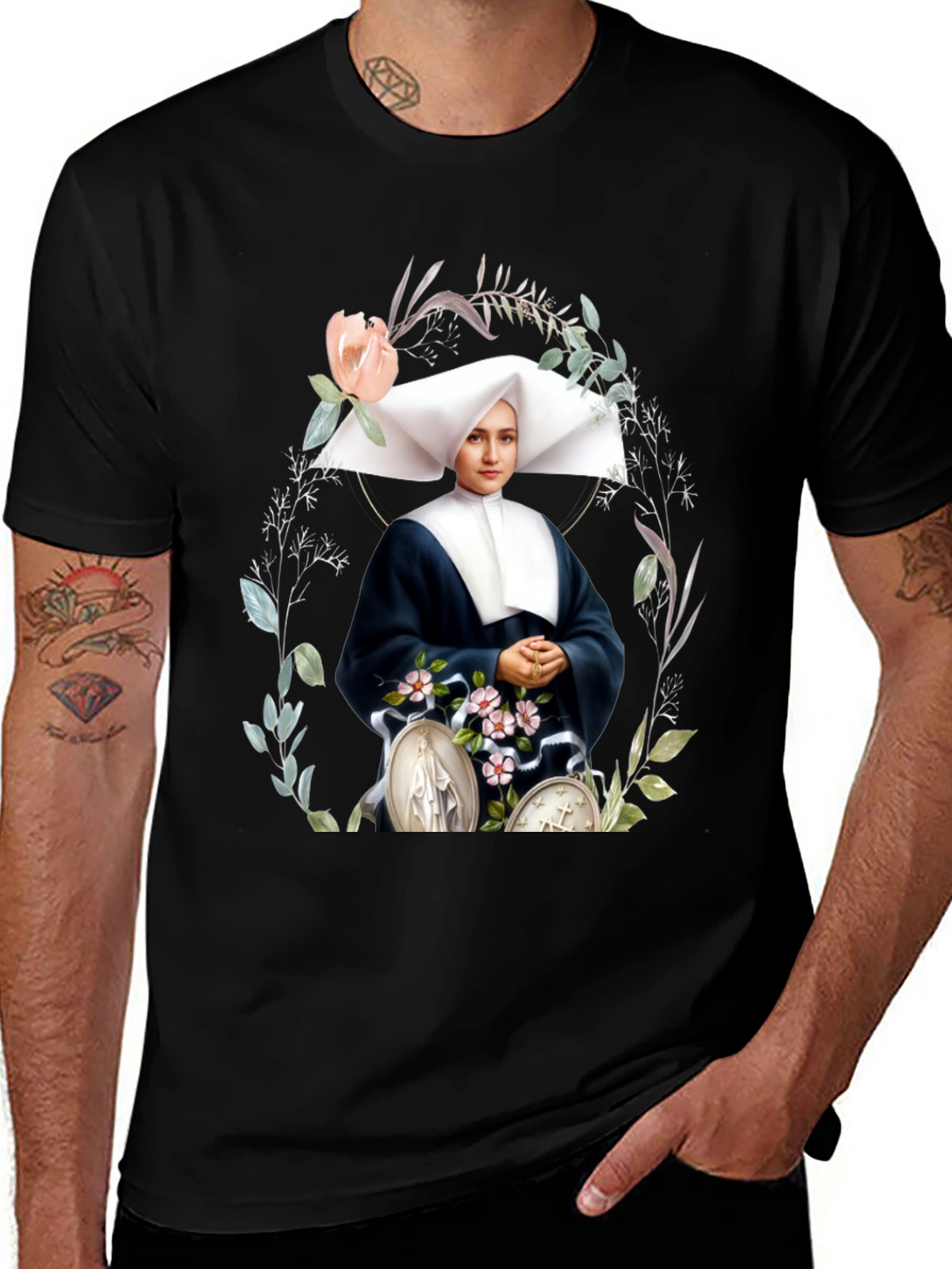 Nun Portrait Graphic Tee