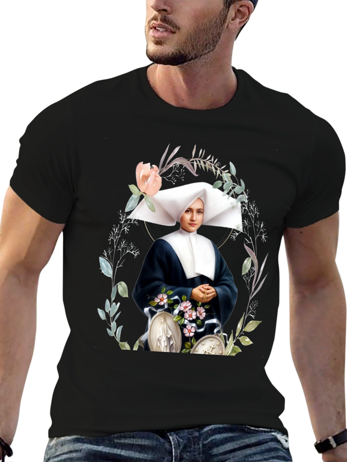 Nun Portrait Graphic Tee