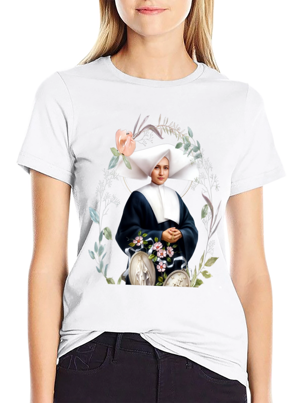 Nun Portrait Graphic Tee