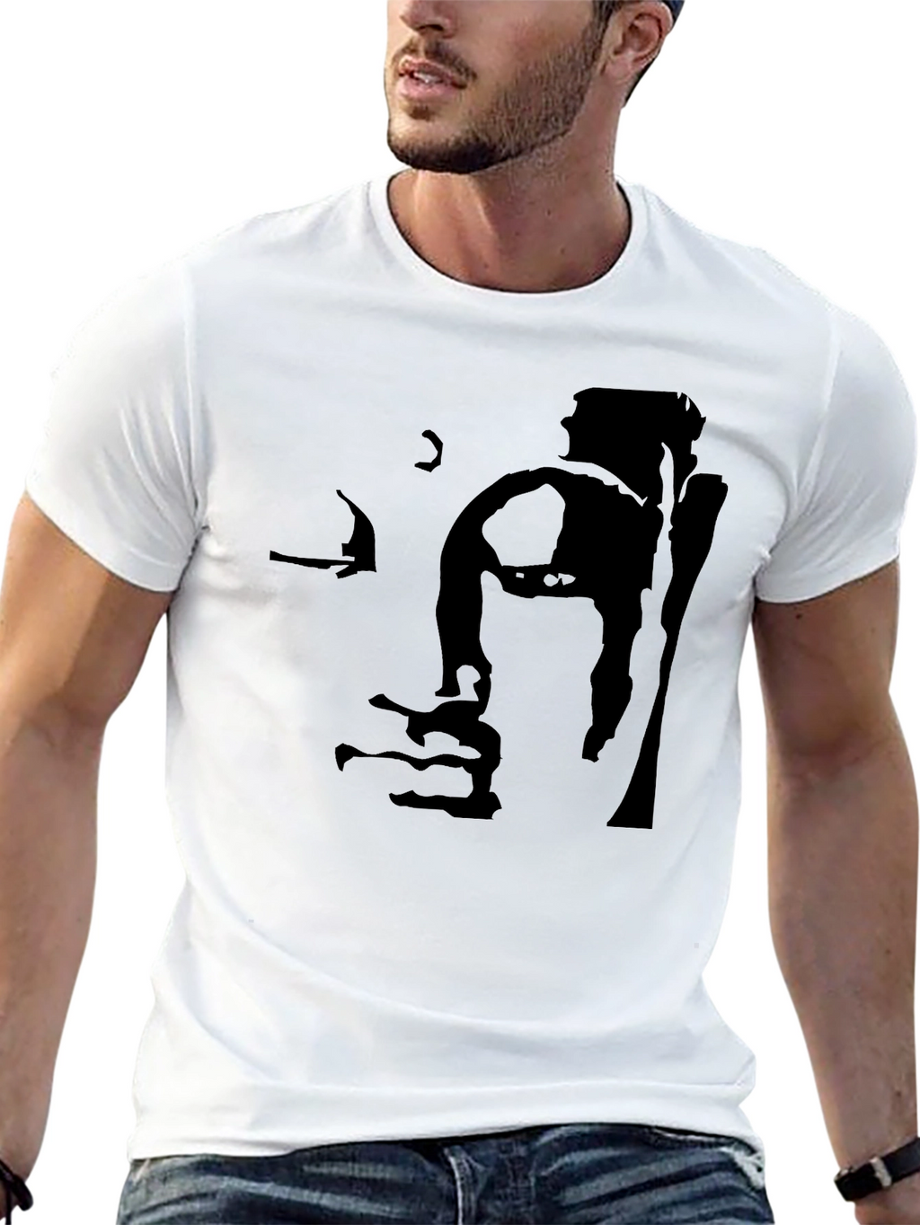 Buddha Face Black Graphic Tee